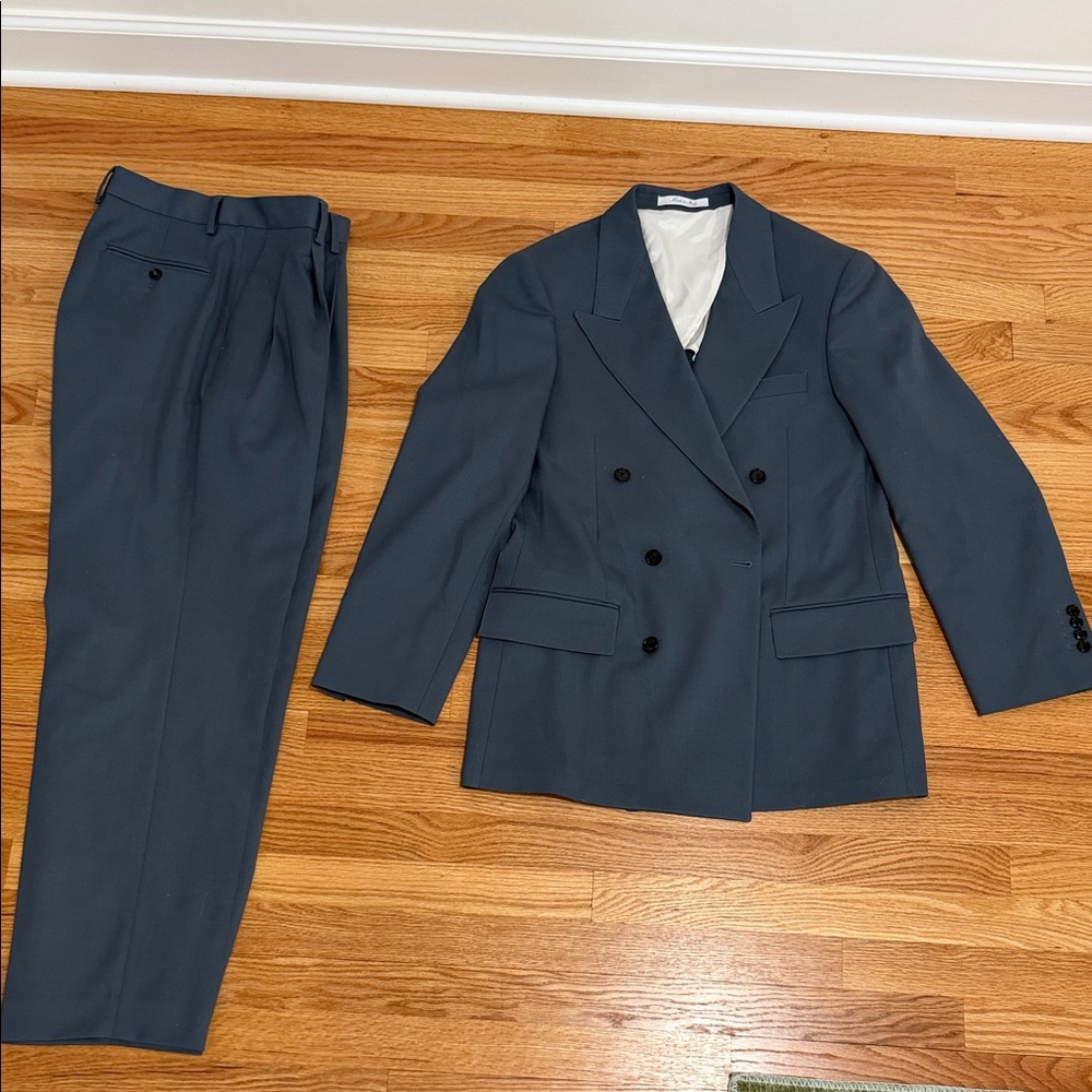 Todd Snyder Double-Breasted Suit in Slate Blue